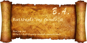 Batthyány Acsád névjegykártya